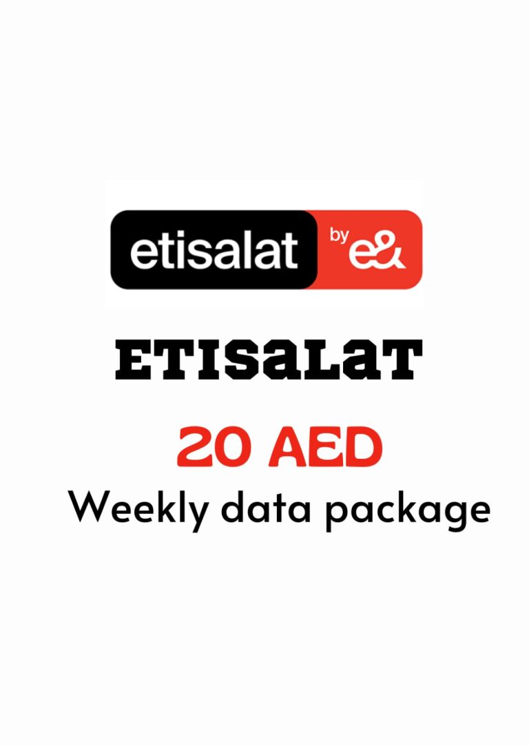 Weekly data AED 20 package with Etisalat international minutes